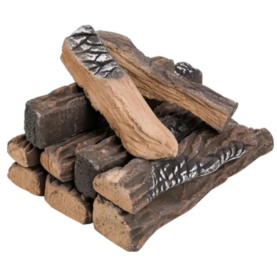 Large Ceramic Logs for Gas Fireplace, of Heat Resistant Realistic Logs for Decorate Firepit, Gas Inserts, Ventless and Vent Fre
Large Ceramic Logs for Gas Fireplace, of Heat Resistant Realistic Logs for Decorate Firepit, Gas Inserts, Ventless and Vent Fre