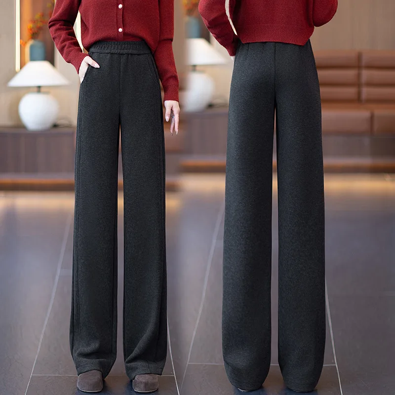 Acetate Mulberry Silk Woolen Pants for Women Elastic Waist Soft Draped Narrow Straight Pants
Acetate Mulberry Silk Woolen Pants for Women Elastic Waist Soft Draped Narrow Straight Pants