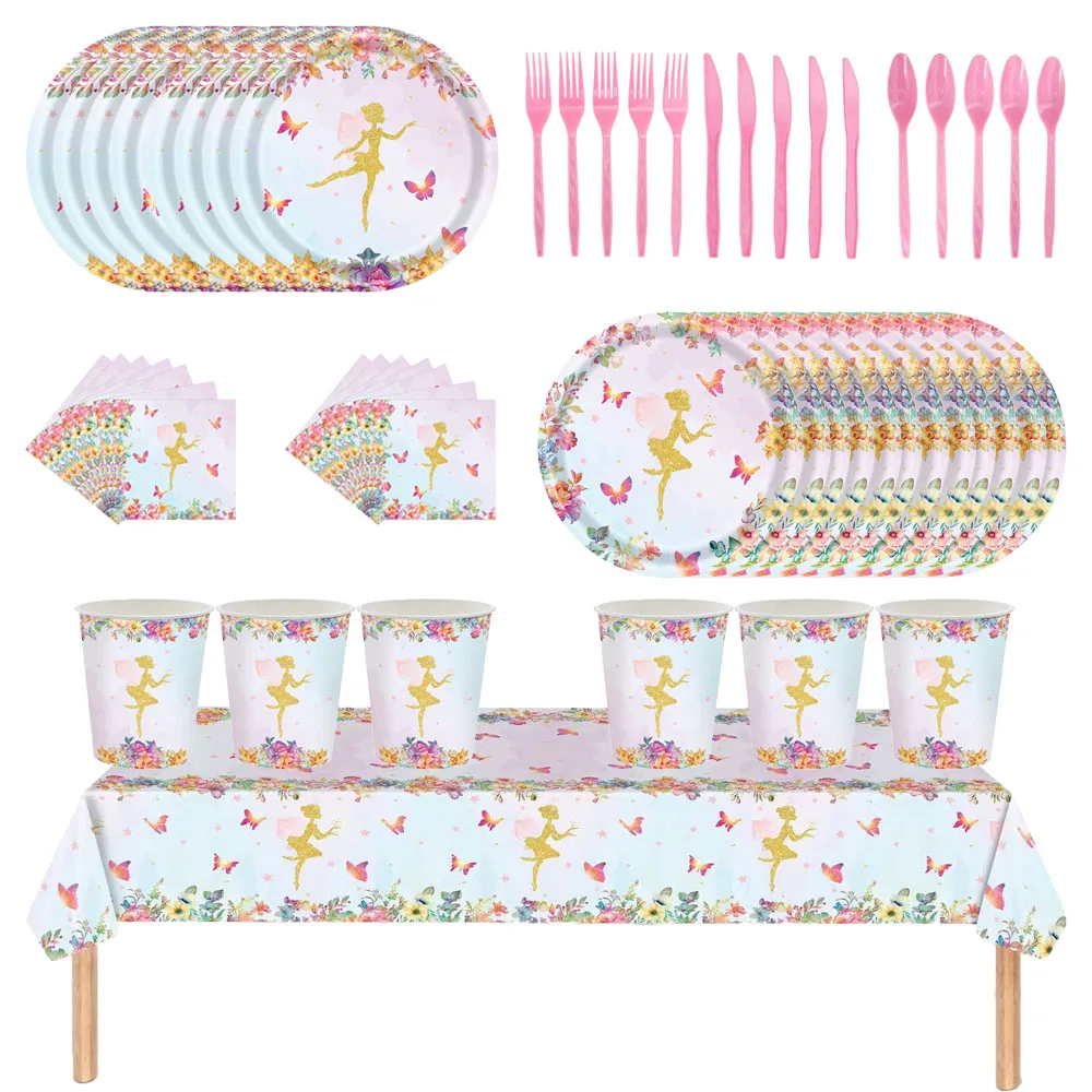 1 Set Exquisite Fairy Disposable Paper Tableware Butterfly Goddess Plates Napkins Banner Cup Spring Flower Princess Party Decor
1 Set Exquisite Fairy Disposable Paper Tableware Butterfly Goddess Plates Napkins Banner Cup Spring Flower Princess Party Decor
