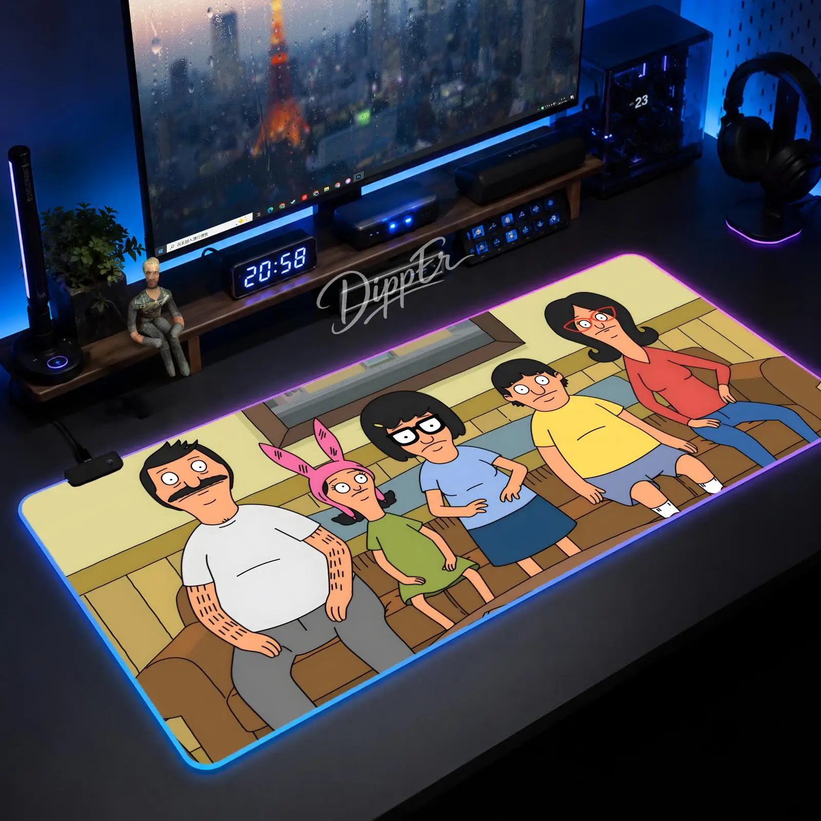 Game Bobs Burgers Mouse Pad Large Size LED Glowing Table Pad XXL Gaming Non-slip Rubber Mat With Backlight
Game Bobs Burgers Mouse Pad Large Size LED Glowing Table Pad XXL Gaming Non-slip Rubber Mat With Backlight