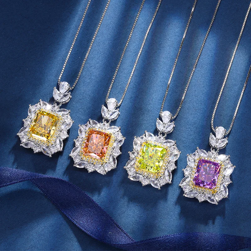 New High Carbon Diamond Ice Flower Cut Fancy Cut Diamond Copper Inlaid Fashion Light Luxury Pendant 10*12
New High Carbon Diamond Ice Flower Cut Fancy Cut Diamond Copper Inlaid Fashion Light Luxury Pendant 10*12