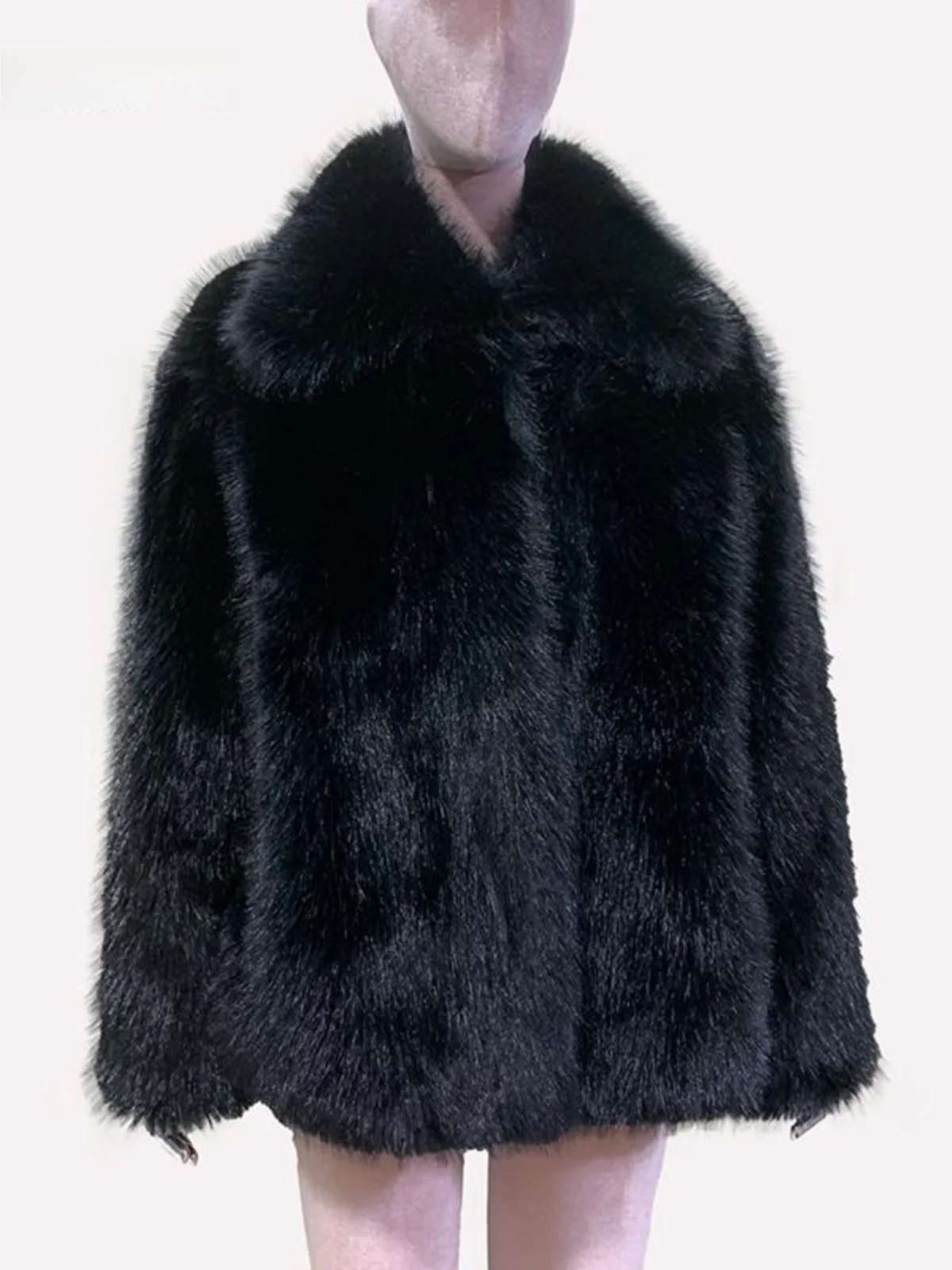 Nerazzurri Autumn Winter Black Fur Jacket Young Style Loose Casual Eco-friendly Tocara Women's Coat V-neck Pocket Long Sleeve
Nerazzurri Autumn Winter Black Fur Jacket Young Style Loose Casual Eco-friendly Tocara Women's Coat V-neck Pocket Long Sleeve