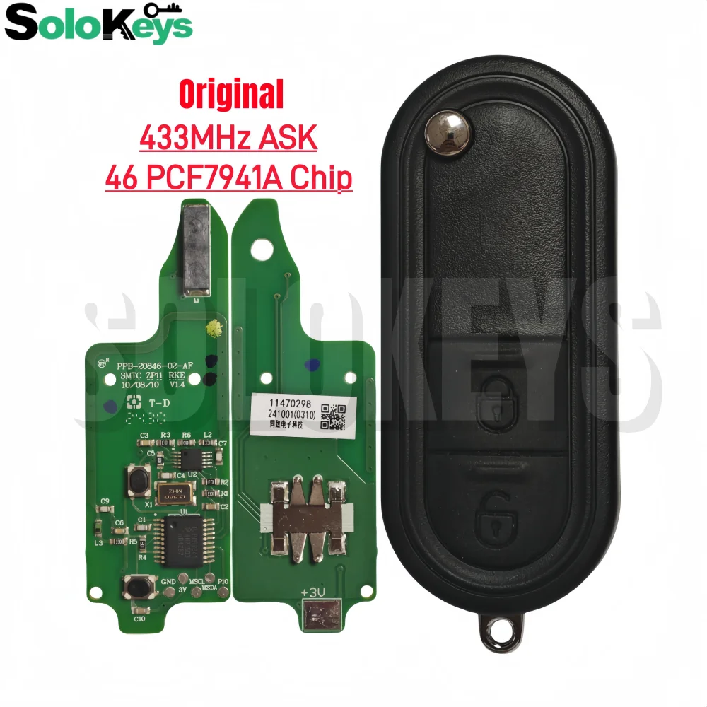 SOLOKEYS 433MHz ASK 46 PCF7941A Chip For MG MG3 2010-2016 Original Folding Remote Control Key 2 Buttons
SOLOKEYS 433MHz ASK 46 PCF7941A Chip For MG MG3 2010-2016 Original Folding Remote Control Key 2 Buttons