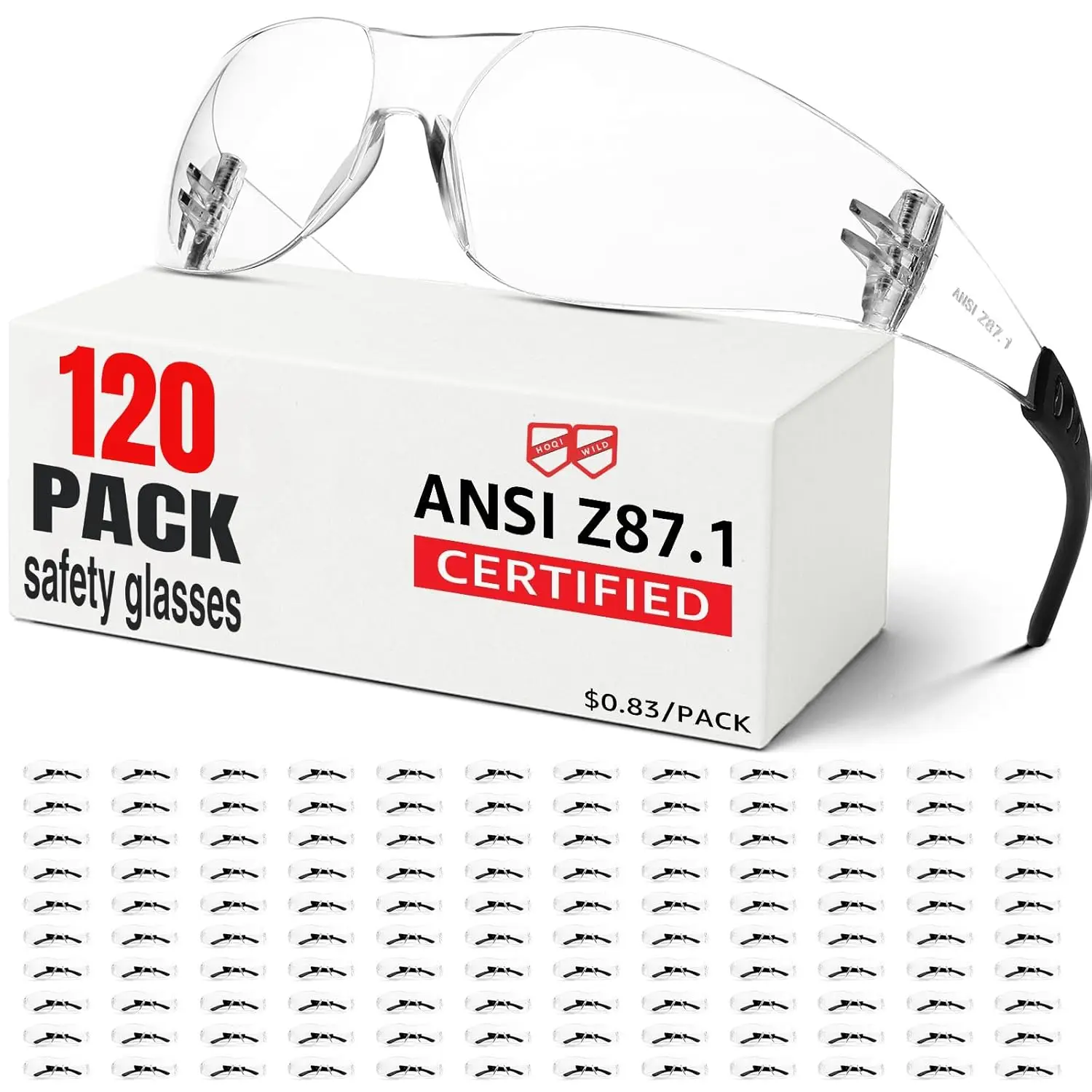 Bulk 120 Pack Clear Safety Glasses, ANSI Z87.1 Impact & Scratch Resistant for Construction Lab Indoor Outdoor Work
Bulk 120 Pack Clear Safety Glasses, ANSI Z87.1 Impact & Scratch Resistant for Construction Lab Indoor Outdoor Work