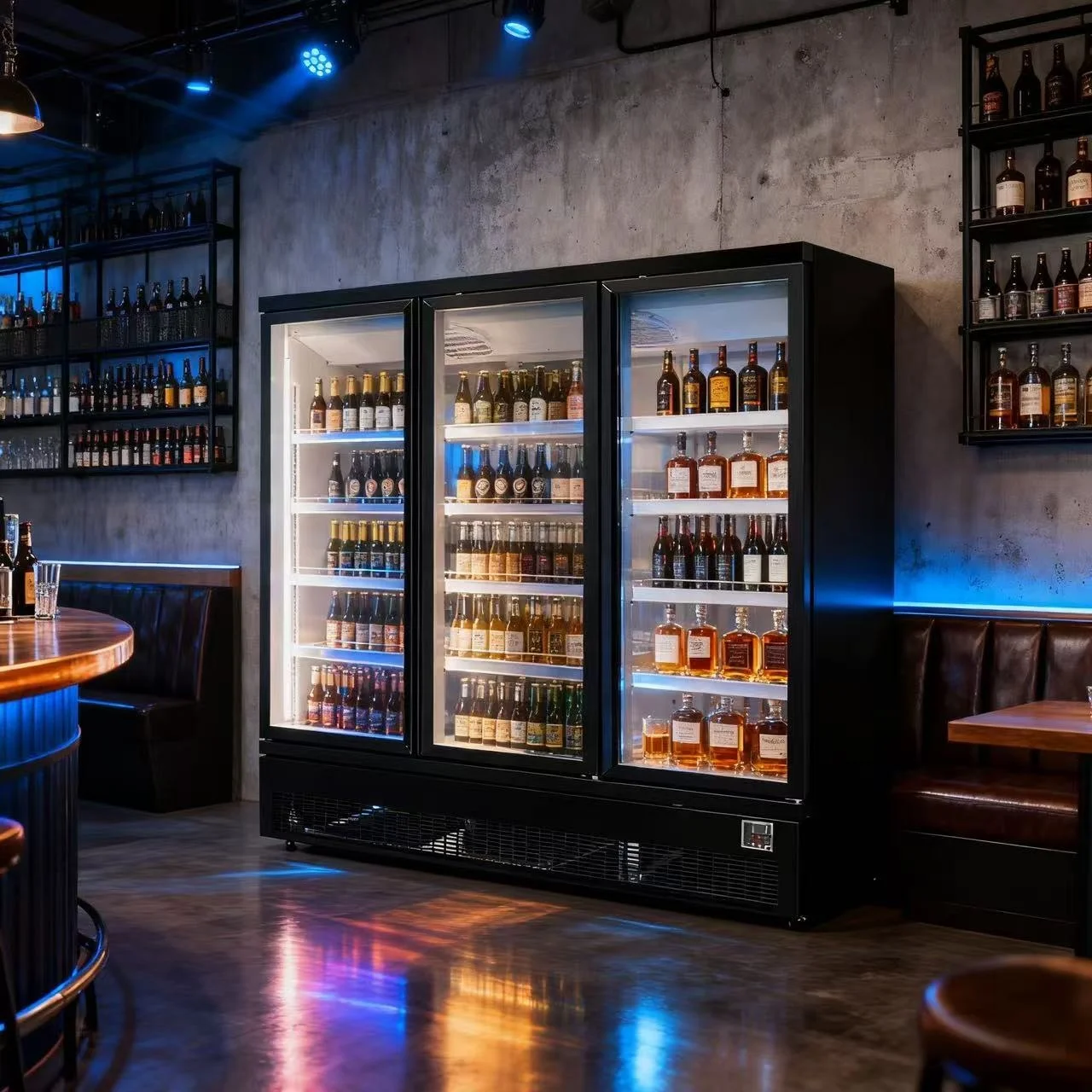 Three-door Stainless Steel Commercial Beer and Beverage Cooler, with LED Cool Lighting
Three-door Stainless Steel Commercial Beer and Beverage Cooler, with LED Cool Lighting