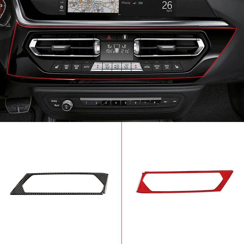 For 2017-2020 BMW Z4 G29 soft carbon fiber style car styling center control air outlet frame decorative sticker auto parts LHD
For 2017-2020 BMW Z4 G29 soft carbon fiber style car styling center control air outlet frame decorative sticker auto parts LHD