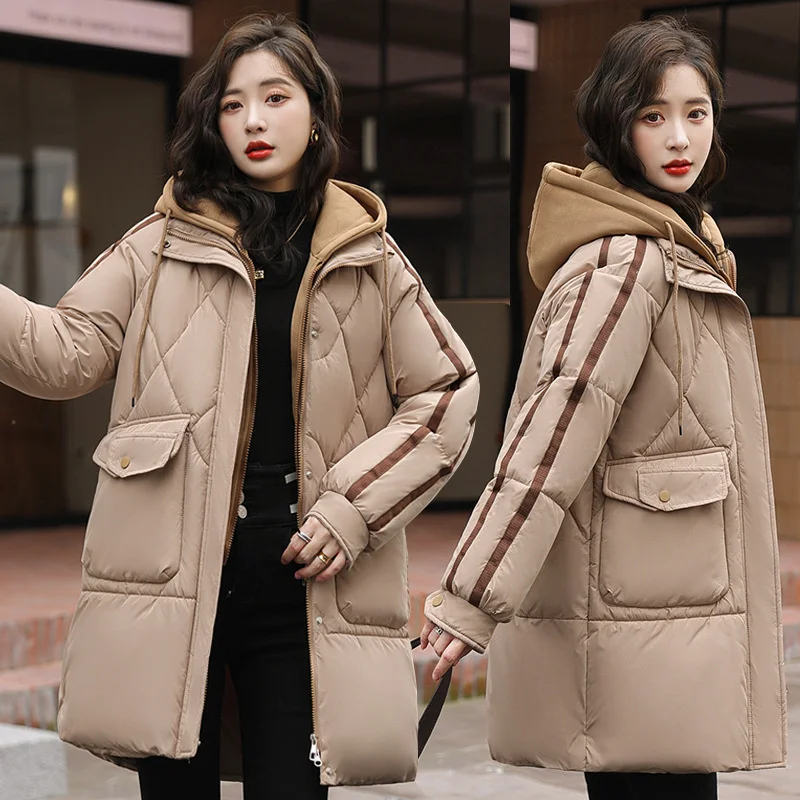 Women's Parkas 2023 New Winter Jacket Down Cotton Jacket Hooded Cotton Padded Coat Loose Warm Thicken Long Windproof Outwear
Women's Parkas 2023 New Winter Jacket Down Cotton Jacket Hooded Cotton Padded Coat Loose Warm Thicken Long Windproof Outwear