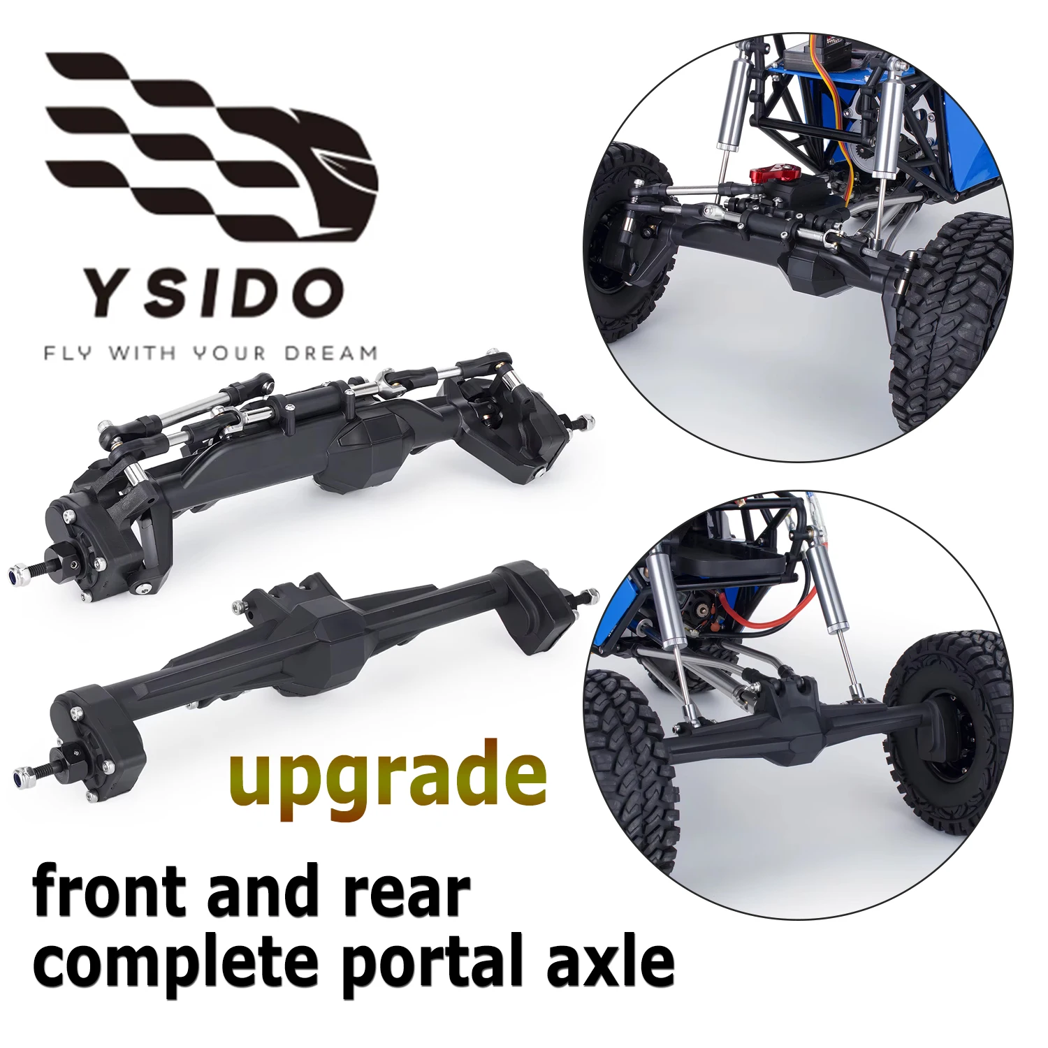 YSIDO front and rear complete portal axle Suitable for 1/10 Vanquish H10 RTR remote-controlled tracked vehicle Model Upgrade
YSIDO front and rear complete portal axle Suitable for 1/10 Vanquish H10 RTR remote-controlled tracked vehicle Model Upgrade