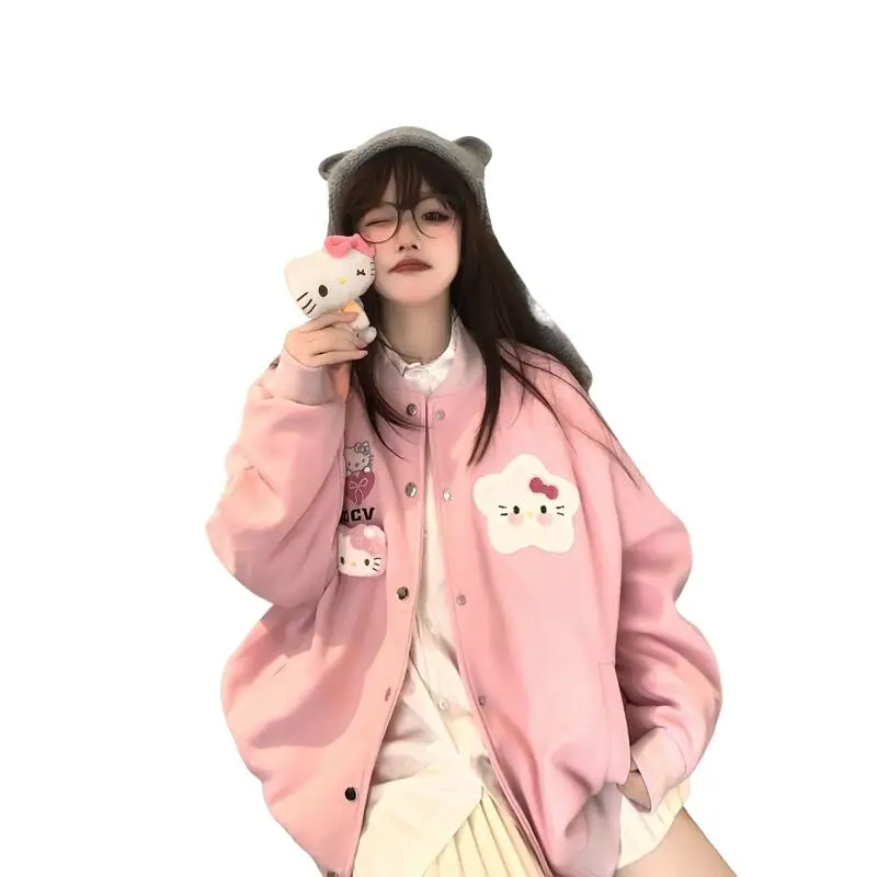 Sanrios Cartoon Hello Kittys Baseball Uniform Fashion Autumn 2026 Girl Commuting Coat Jacket Retro Student Clothes Birthday Gift
Sanrios Cartoon Hello Kittys Baseball Uniform Fashion Autumn 2026 Girl Commuting Coat Jacket Retro Student Clothes Birthday Gift