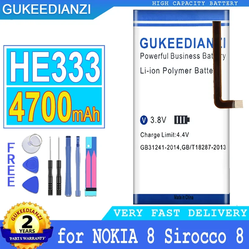 4700mAh High-Capacity Battery for NOKIA 8 Sirocco 8 Sirocco Global Dual SIM 8 Sirocco Global TD-LTE HMD Avatar, HE333
4700mAh High-Capacity Battery for NOKIA 8 Sirocco 8 Sirocco Global Dual SIM 8 Sirocco Global TD-LTE HMD Avatar, HE333