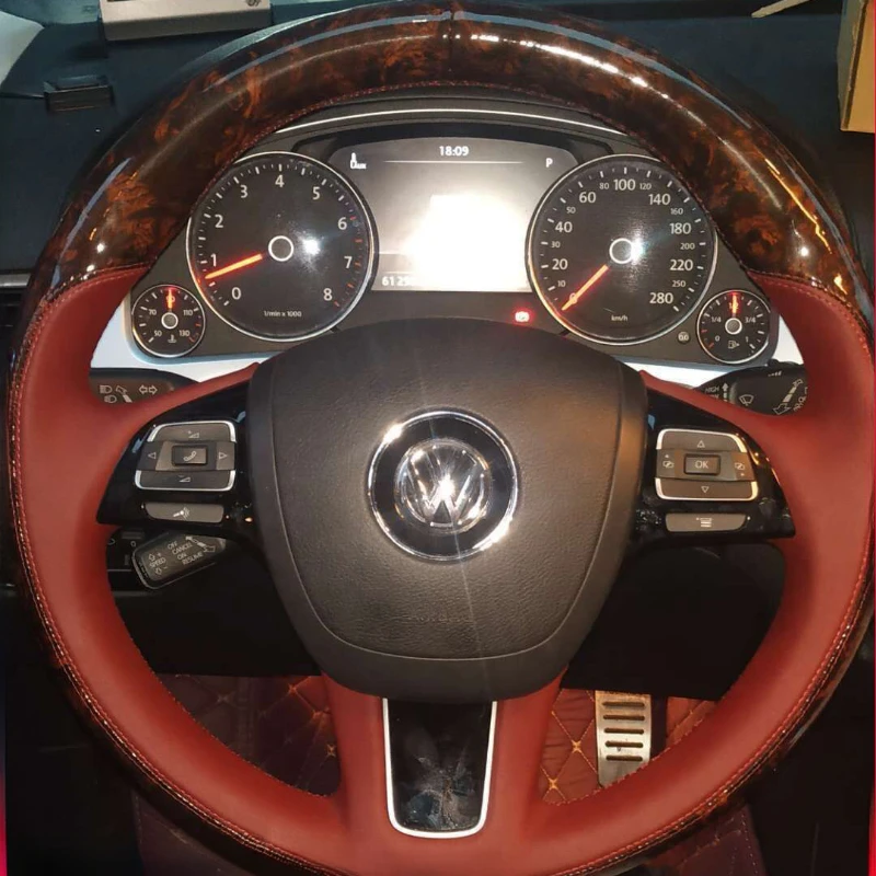 For Volkswagen VW Touareg 2011-2023 Hand Stitched non-slip wine red Genuine Leather Peach Wood Grain car Steering Wheel Cover
For Volkswagen VW Touareg 2011-2023 Hand Stitched non-slip wine red Genuine Leather Peach Wood Grain car Steering Wheel Cover
