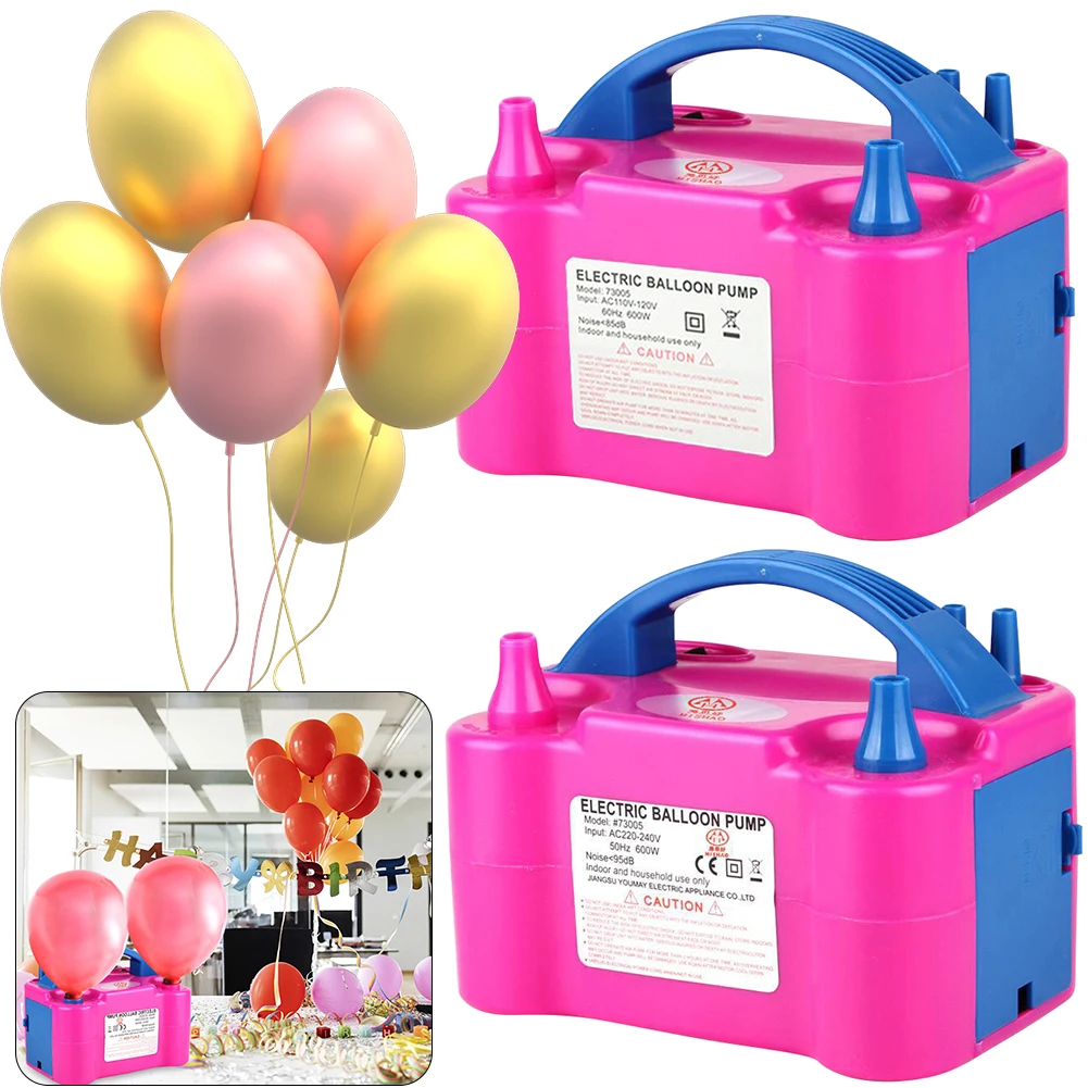 600 W Electric Air Balloon Pump Save Time 110V-120V Dual Nozzle Electric Balloon Inflator with Tying Tools 220-240 V for Party
600 W Electric Air Balloon Pump Save Time 110V-120V Dual Nozzle Electric Balloon Inflator with Tying Tools 220-240 V for Party