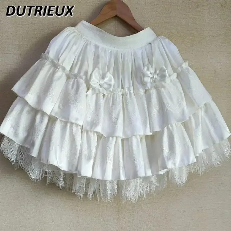 Summer New Lolita Sk Sweet Girls Short Tutu Skirt Lotus Leaf Lace High Waist Solid Color Lace Edge Bow Skirts for Women
Summer New Lolita Sk Sweet Girls Short Tutu Skirt Lotus Leaf Lace High Waist Solid Color Lace Edge Bow Skirts for Women