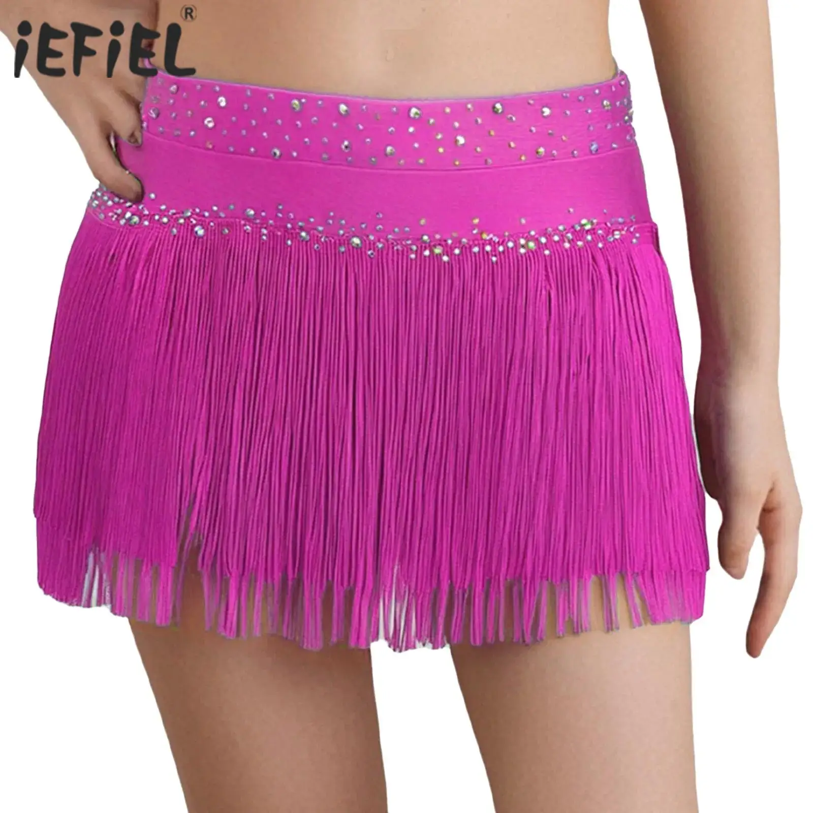 Kids Girls Latin Dance Costume Sparkling Rhinestones Tassel Briefs Skirt Solid Color Stage Performance Lyrical Jazz Dancewear
Kids Girls Latin Dance Costume Sparkling Rhinestones Tassel Briefs Skirt Solid Color Stage Performance Lyrical Jazz Dancewear