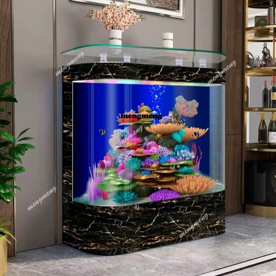 New arrive Simple double circular arc high definition glass floor-to-wall fish tank household living room without water change
New arrive Simple double circular arc high definition glass floor-to-wall fish tank household living room without water change