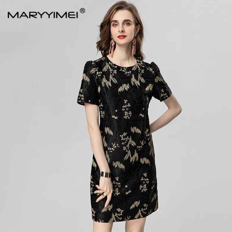 Модные Дизайнерские летние женские жаккардовые платья MARYYIMEI с коротким рукавом и винтажным принтом, уличная одежда высокого качества
Модные Дизайнерские летние женские жаккардовые платья MARYYIMEI с коротким рукавом и винтажным принтом, уличная одежда высокого качества