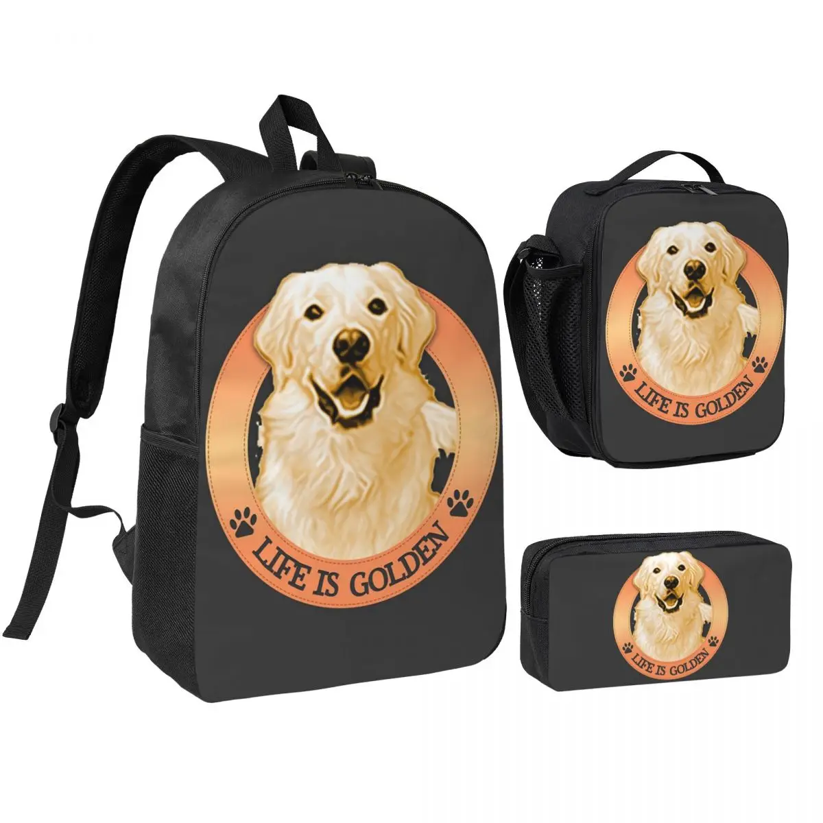 Life Is Golden Retrievers Backpack Student BookBag School Bag Shoulder Bags 3ps Insulated Lunch Bag Pencil Case
Life Is Golden Retrievers Backpack Student BookBag School Bag Shoulder Bags 3ps Insulated Lunch Bag Pencil Case