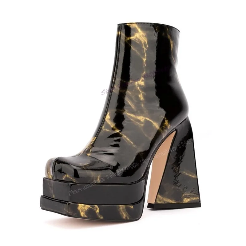 Black Marbling Platform Ankle Boots Side Zipper Round Toe Shoes for Women Strange Style High Heel Shoes 2023 Zapatos Para Mujere
Black Marbling Platform Ankle Boots Side Zipper Round Toe Shoes for Women Strange Style High Heel Shoes 2023 Zapatos Para Mujere