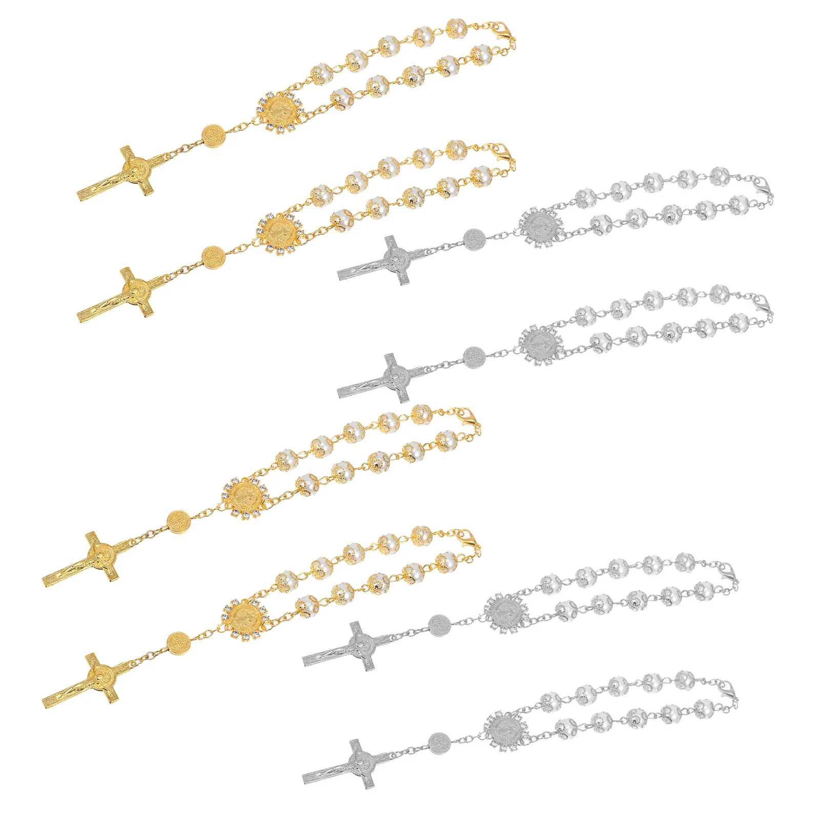 4Pcs Prayer Beads Bracelet Alloy Imitation Pearl Mini Rosary Handheld Cross Prayer Beaded Chain Wedding Baptism Inspirational
4Pcs Prayer Beads Bracelet Alloy Imitation Pearl Mini Rosary Handheld Cross Prayer Beaded Chain Wedding Baptism Inspirational