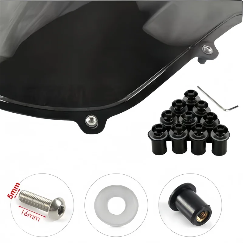 10Pcs Aluminum Motorcycle M5 x 16mm CNC Windscreen Windshield Screw Bolts Nuts Fastener Kit Motorbike Mounting
10Pcs Aluminum Motorcycle M5 x 16mm CNC Windscreen Windshield Screw Bolts Nuts Fastener Kit Motorbike Mounting