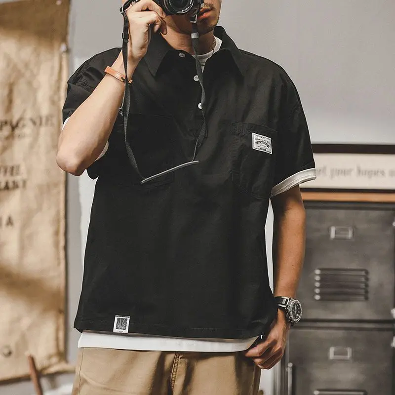 Loose Man Polo Shirts Vintage Casual Short Sleeve With Collar T Shirt for Men Aesthetic Top Cheap Clothes Original Basic Hot Tee
Loose Man Polo Shirts Vintage Casual Short Sleeve With Collar T Shirt for Men Aesthetic Top Cheap Clothes Original Basic Hot Tee