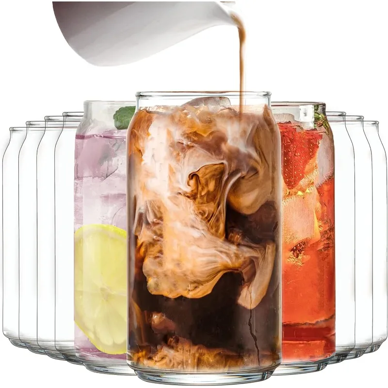 Drinking Glasses Set of 10 - Can Shaped Glass Cups, 16oz Iced Tea/Coffee Glasses, Hurricane Tumbler Glass,
Drinking Glasses Set of 10 - Can Shaped Glass Cups, 16oz Iced Tea/Coffee Glasses, Hurricane Tumbler Glass,