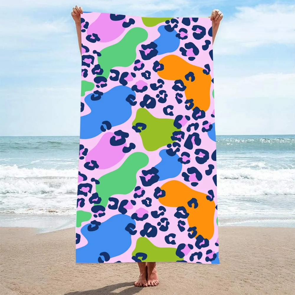 Pink Blue Leopard Animal Print Beach Towel Polyester Quick Drying Sandproof Bath Towel Summer Seaside Travel Outdoor Blanket
Pink Blue Leopard Animal Print Beach Towel Polyester Quick Drying Sandproof Bath Towel Summer Seaside Travel Outdoor Blanket