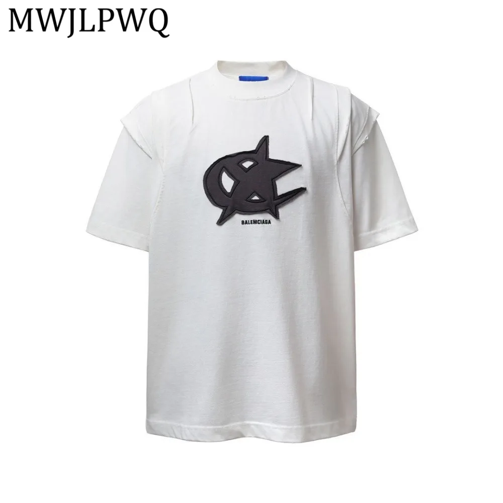MWJLPWQ Мужские футболки с вышивкой, прочные, с коротким рукавом, модный дизайн с имитацией двухслойности, уникальный стиль, летние топы 14309
MWJLPWQ Мужские футболки с вышивкой, прочные, с коротким рукавом, модный дизайн с имитацией двухслойности, уникальный стиль, летние топы 14309