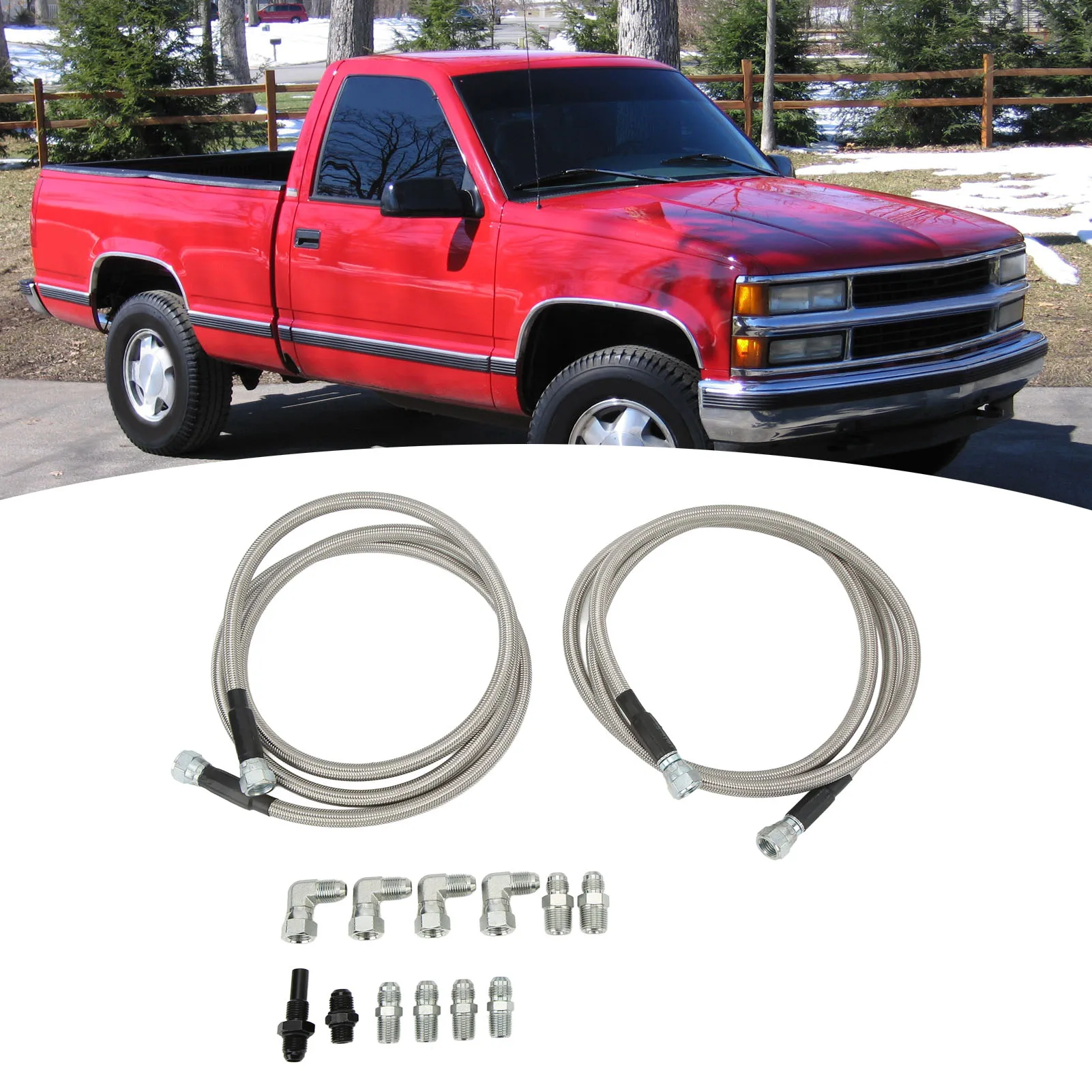 70in Cooler Hose Line with Adapters Stainless Steel Flexible Replacement Cars Trucks Cooler Hose
70in Cooler Hose Line with Adapters Stainless Steel Flexible Replacement Cars Trucks Cooler Hose