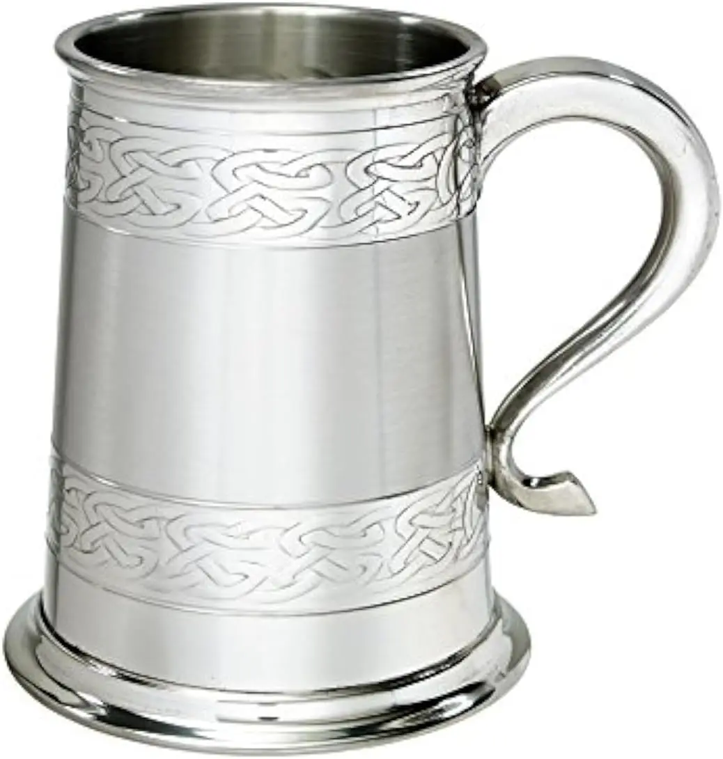 Handcrafted Celtic Design Pewter Tankard with Embossed Bands, 1 Pint Capacity for Stylish Gifting
Handcrafted Celtic Design Pewter Tankard with Embossed Bands, 1 Pint Capacity for Stylish Gifting