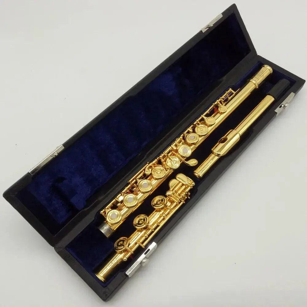 Professional Flute BC6020 Gold Plated Flutes French Button 17 Holes Open
Professional Flute BC6020 Gold Plated Flutes French Button 17 Holes Open