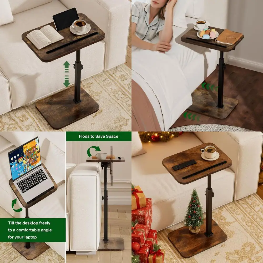 Набор из 2 регулируемых по высоте поворотных приставных столиков для дивана — столик для ноутбука, поднос для работы, подставка для закусок с держателем для чашек и слотом для планшета
Набор из 2 регулируемых по высоте поворотных приставных столиков для дивана — столик для ноутбука, поднос для работы, подставка для закусок с держателем для чашек и слотом для планшета