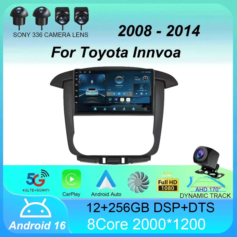 Android 16 Car Radio Wireless Carplay Auto For Toyota Innvoa 2008 - 2014 Navigation GPS Screen 4G+WIFI BT Head Unit No 2din DVD
Android 16 Car Radio Wireless Carplay Auto For Toyota Innvoa 2008 - 2014 Navigation GPS Screen 4G+WIFI BT Head Unit No 2din DVD