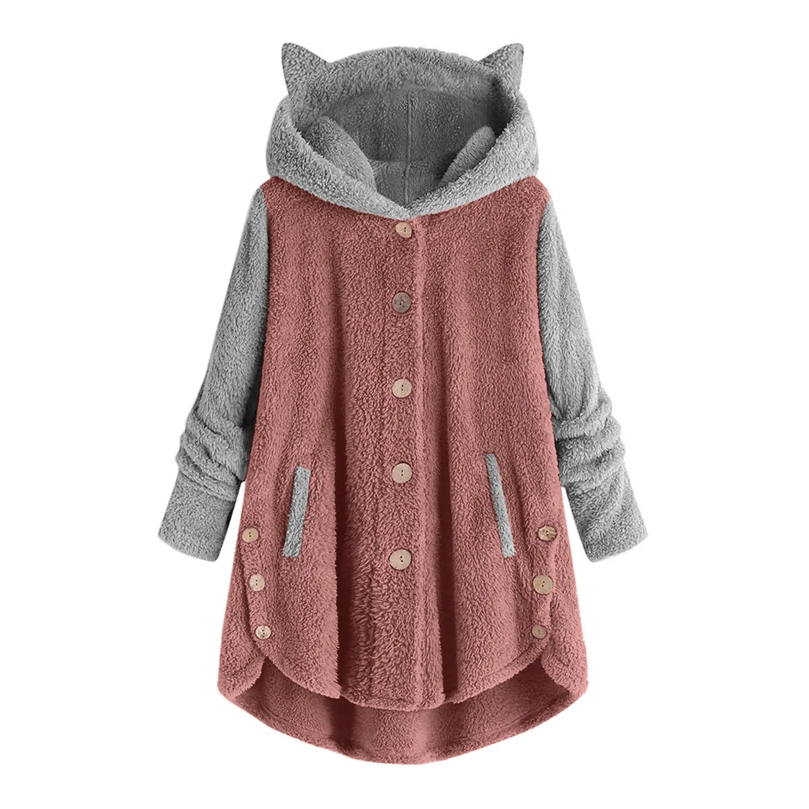 Women Casual Loose Keep Warm Hooded Sweatshirt Fashion Patchwork Fleece Women Jackets Cute Cat Ears Outwear Clothes With Pockets
Women Casual Loose Keep Warm Hooded Sweatshirt Fashion Patchwork Fleece Women Jackets Cute Cat Ears Outwear Clothes With Pockets