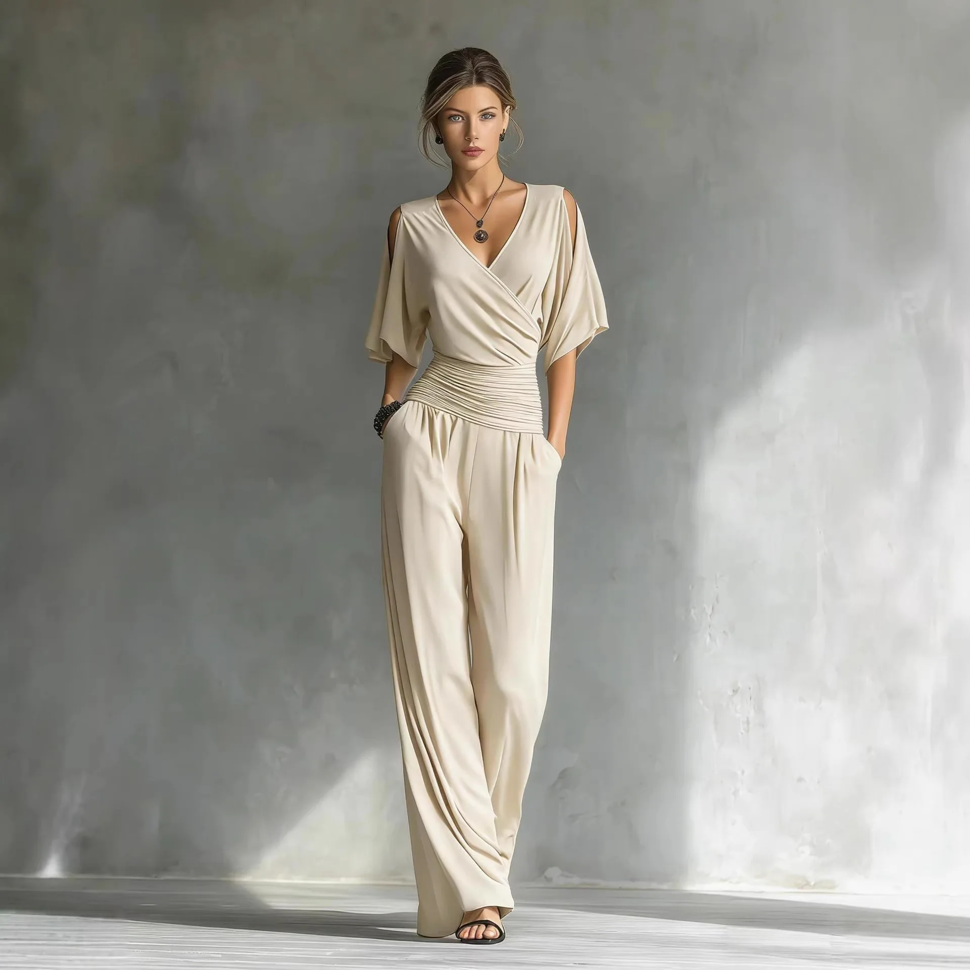 Jumpsuit Women Disfraz Mujer V-neck Short-sleeved Loose Waist Slim Fit Jumpsuit Women's Summer New Fashion Temperament Jumpsuit
Jumpsuit Women Disfraz Mujer V-neck Short-sleeved Loose Waist Slim Fit Jumpsuit Women's Summer New Fashion Temperament Jumpsuit