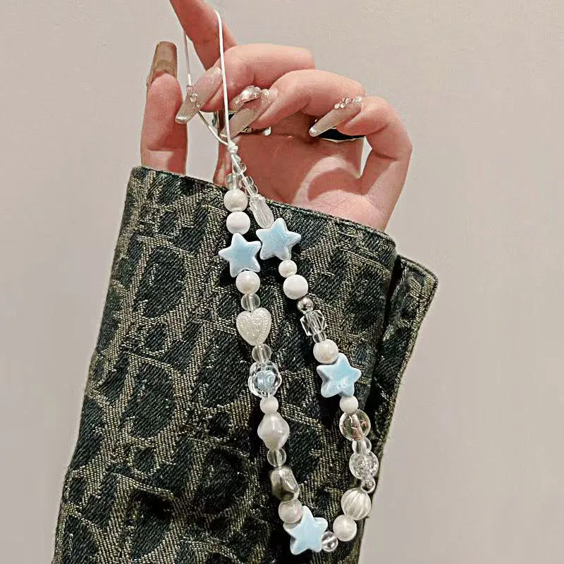 1Pc Fresh Blue White Star Pearl Beaded Phone Lanyard, Anti-lost Bag Charm for Women, Ideal Gift for Friends, Family and Classmat
1Pc Fresh Blue White Star Pearl Beaded Phone Lanyard, Anti-lost Bag Charm for Women, Ideal Gift for Friends, Family and Classmat