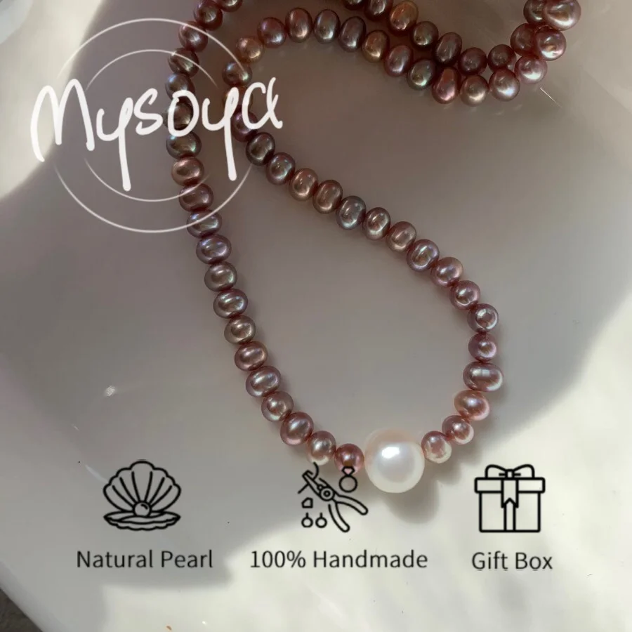 Ожерелье MYSOYA из розово-фиолетового пресноводного жемчуга 6-7 мм и белого жемчуга 9-10 мм с подарочной коробкой, подарок на день рождения, свадебные украшения
Ожерелье MYSOYA из розово-фиолетового пресноводного жемчуга 6-7 мм и белого жемчуга 9-10 мм с подарочной коробкой, подарок на день рождения, свадебные украшения