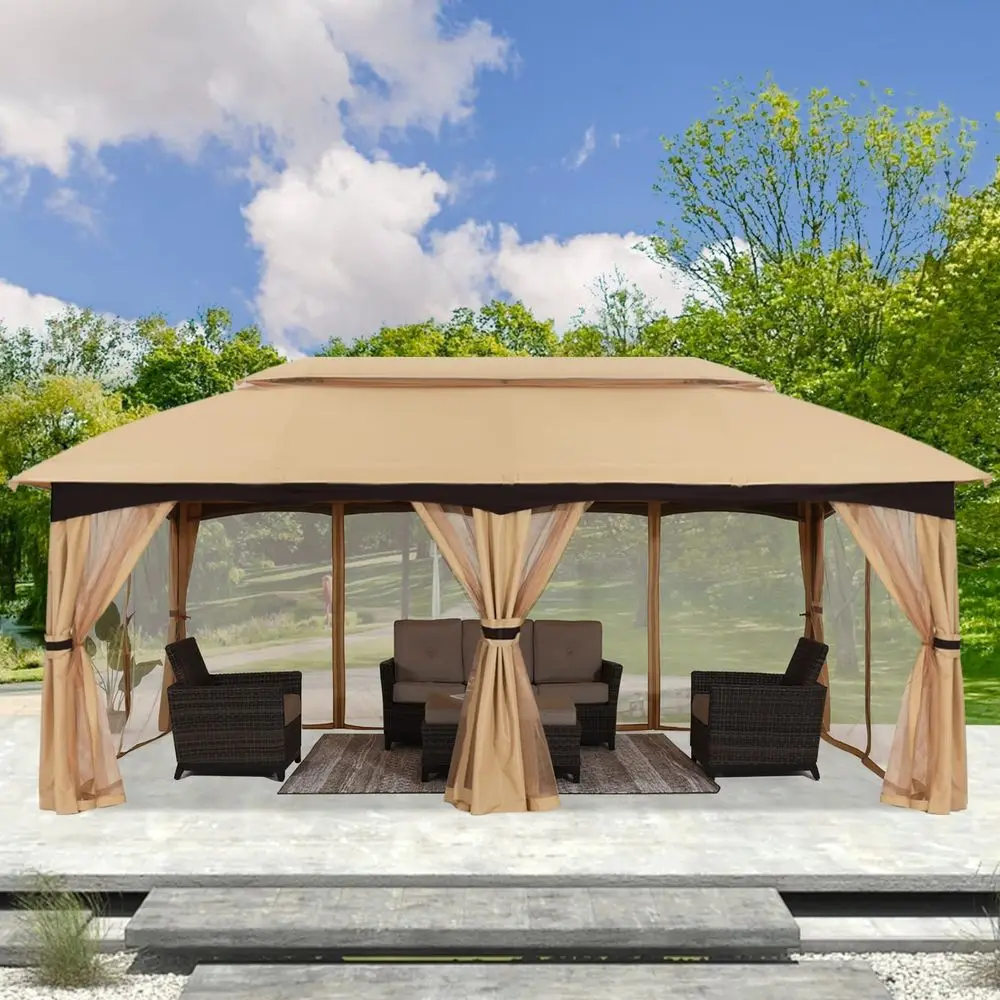 10x20 Outdoor Gazebo Patio Gazebo with Mosquito Netting, Outdoor Canopies for Shade and Rain for Lawn, Garden, Backyard amp Dec
10x20 Outdoor Gazebo Patio Gazebo with Mosquito Netting, Outdoor Canopies for Shade and Rain for Lawn, Garden, Backyard amp Dec