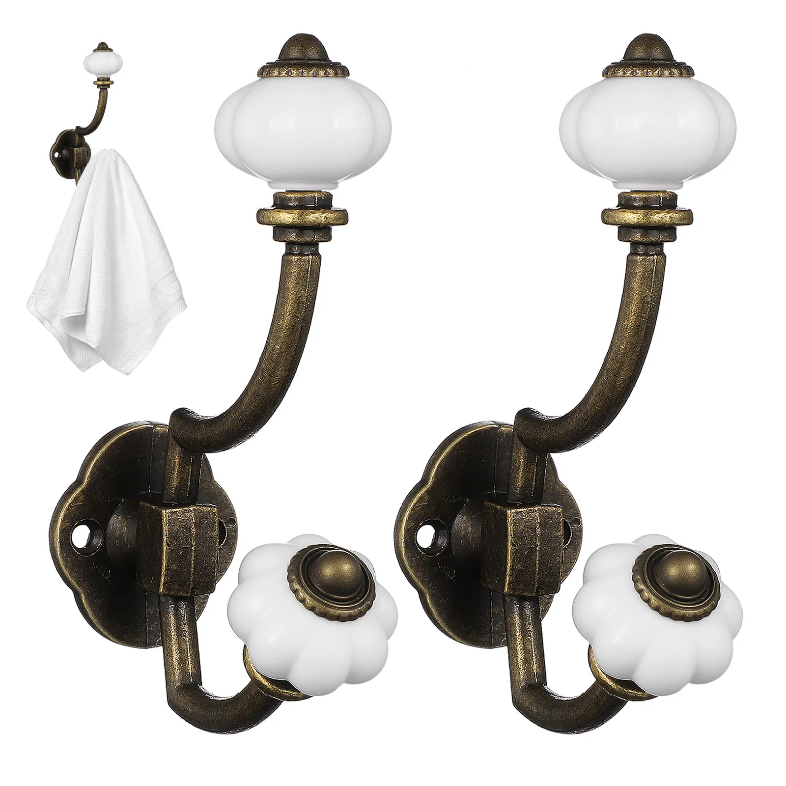 2Pcs Decorative Coat Hooks Zinc Alloy Vintage Wall Hangers Strong Load Bearing for Home Office Bathroom Closet Rustic Design
2Pcs Decorative Coat Hooks Zinc Alloy Vintage Wall Hangers Strong Load Bearing for Home Office Bathroom Closet Rustic Design