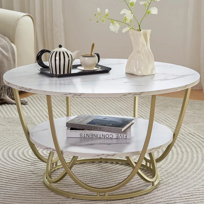 Round Coffee Table with Storage, 30 Inch Modern Coffee for Living Room,Wooden Tabletop-Marble White Print Gold Frame
Round Coffee Table with Storage, 30 Inch Modern Coffee for Living Room,Wooden Tabletop-Marble White Print Gold Frame