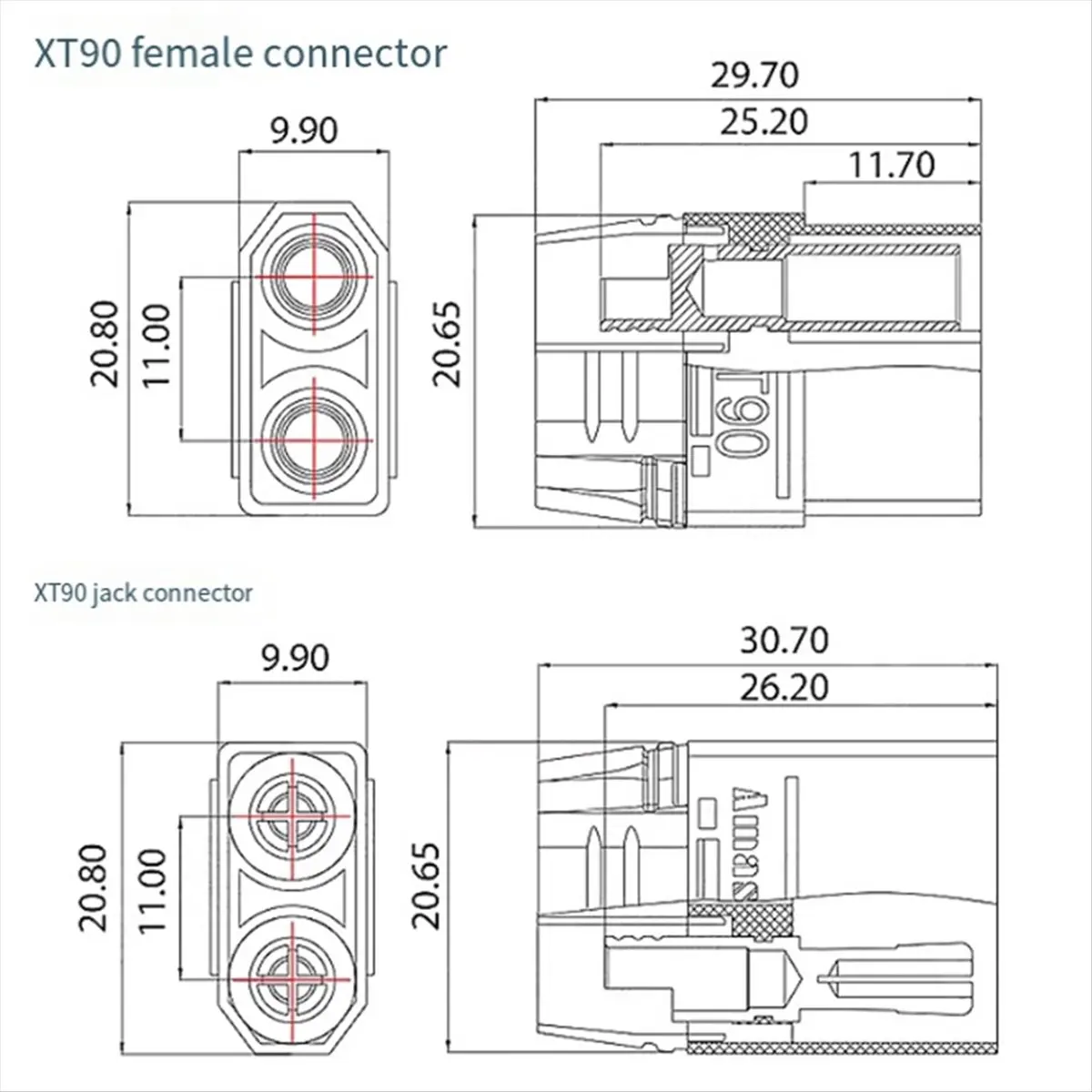 (A30I) 10 Pairs XT90 Bullet Connectors, Black Male & Female Plugs for RC Lipo Batteries ESC Motors
(A30I) 10 Pairs XT90 Bullet Connectors, Black Male & Female Plugs for RC Lipo Batteries ESC Motors
