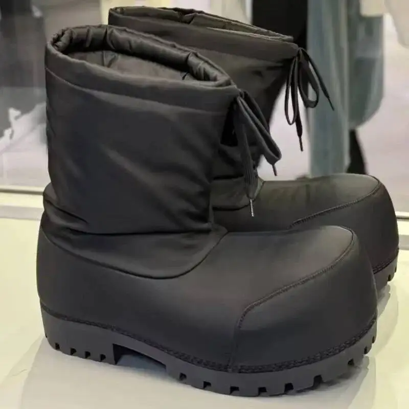 Зимние ботинки на массивной платформе с большой головкой, женские теплые хлопковые ботинки до середины икры с высоким берцем на шнуровке, зимняя повседневная обувь Mujer
Зимние ботинки на массивной платформе с большой головкой, женские теплые хлопковые ботинки до середины икры с высоким берцем на шнуровке, зимняя повседневная обувь Mujer