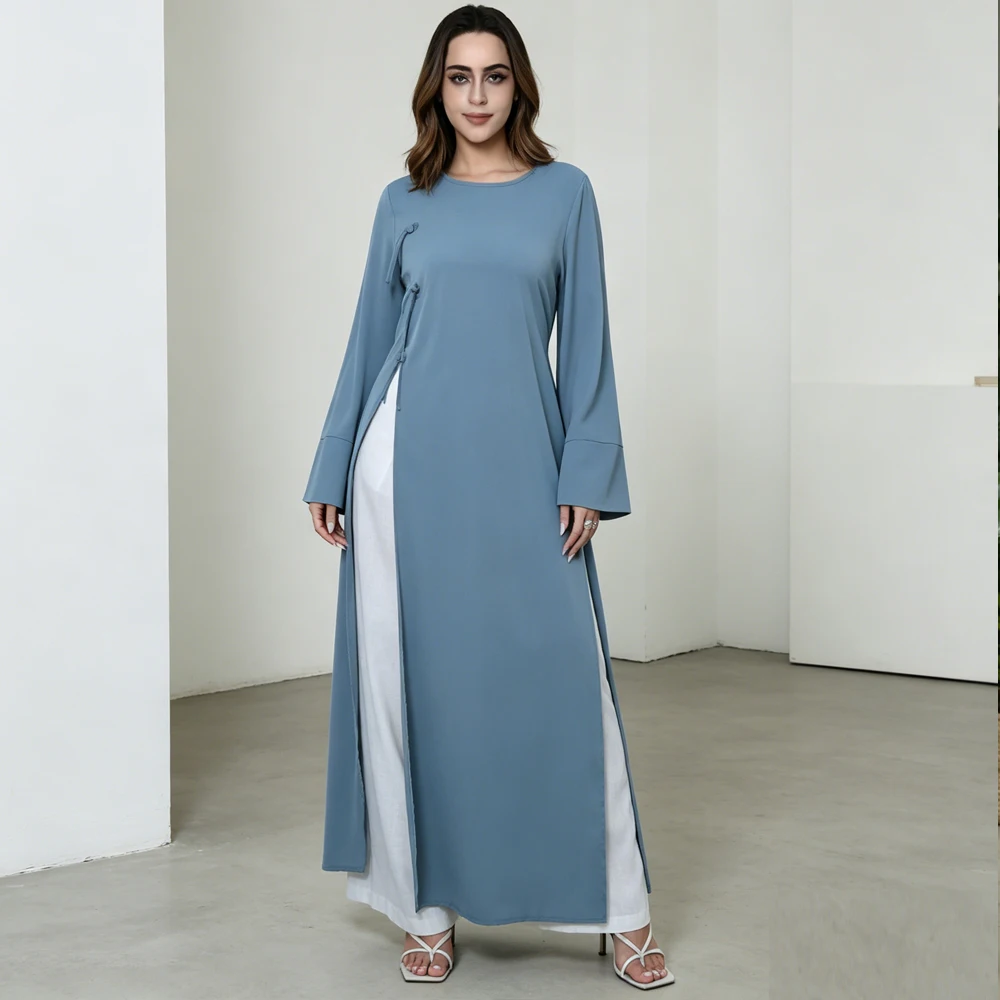New Tie Button Split Abaya 2026 Plain Long Shirt Abayas Muslim Dress Women Dubai Kaftan Morocco Caftan Femme Musulmane Jalabiya
New Tie Button Split Abaya 2026 Plain Long Shirt Abayas Muslim Dress Women Dubai Kaftan Morocco Caftan Femme Musulmane Jalabiya