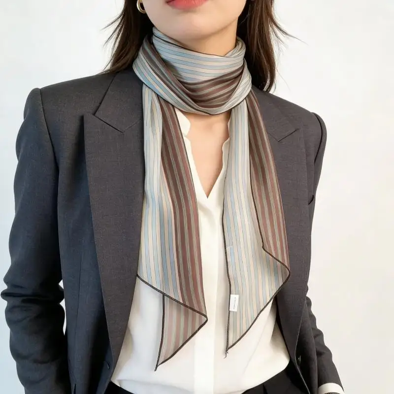 Striped Silk Scarf Women Lightweight Breathable Fashion Neck Head Scarf Daily Office Travel Beach Accessory Office Daily Wear
Striped Silk Scarf Women Lightweight Breathable Fashion Neck Head Scarf Daily Office Travel Beach Accessory Office Daily Wear