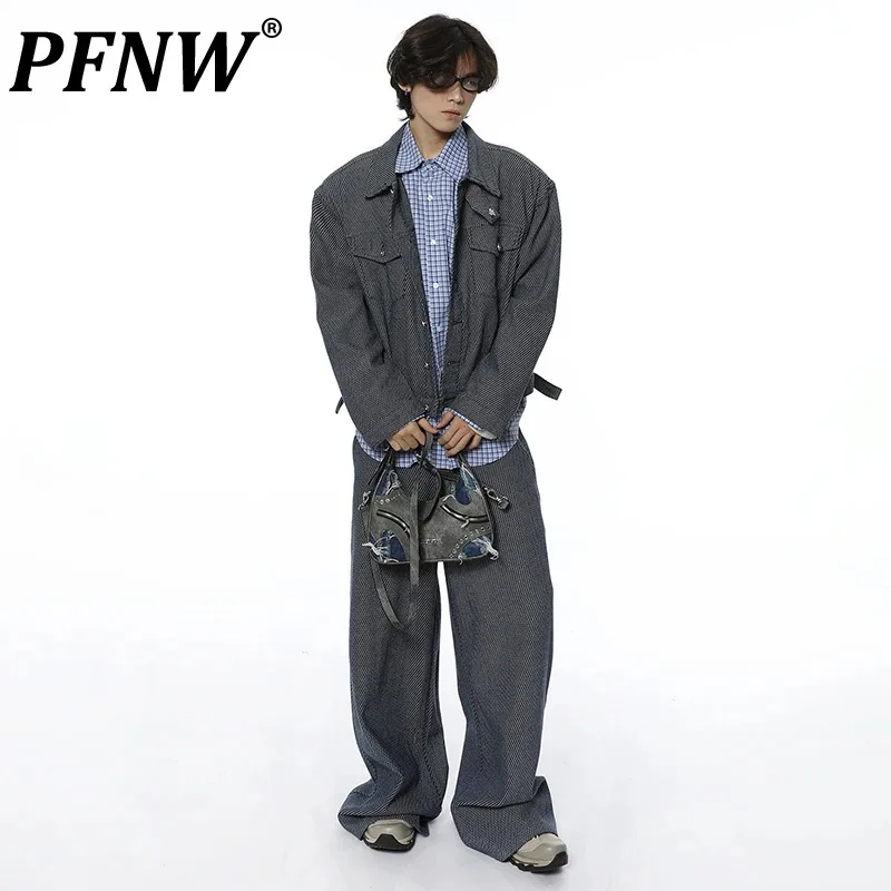 PFNW Two-piece Set American Vintage Denim Lapel Trendy Short Jacket New Male Loose Straight Wide Leg Jeans 2024 Autumn 28W4285
PFNW Two-piece Set American Vintage Denim Lapel Trendy Short Jacket New Male Loose Straight Wide Leg Jeans 2024 Autumn 28W4285