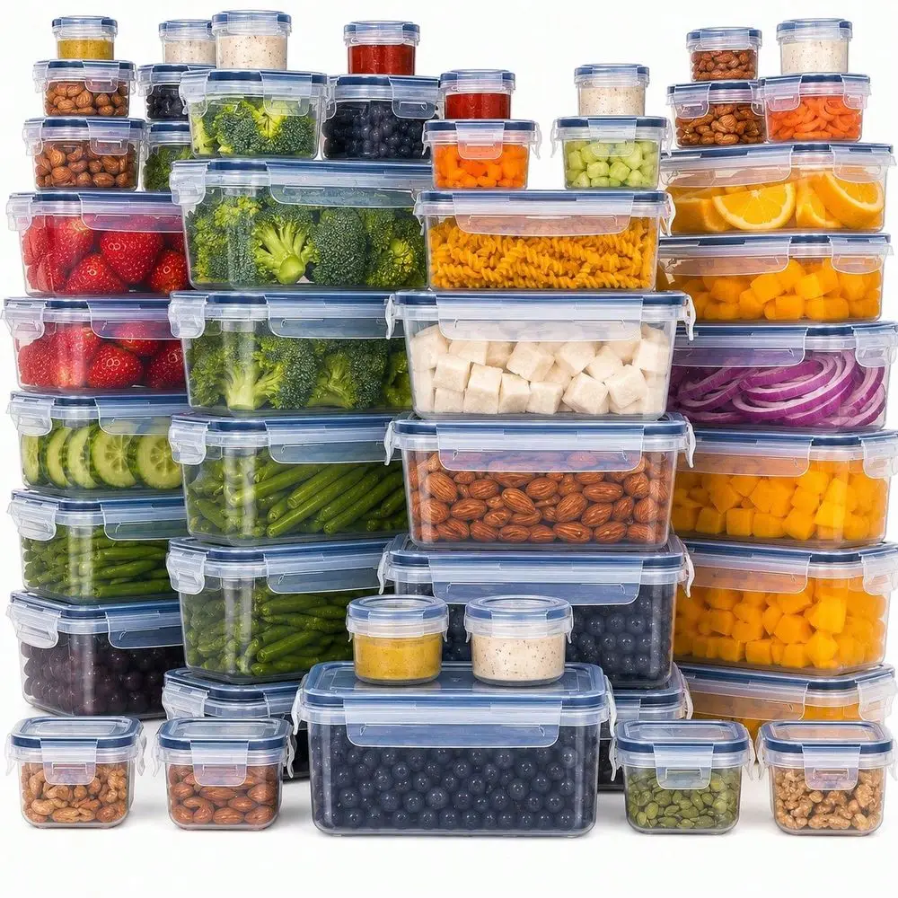 98PCS Airtight Food Storage Containers Set, 47 Containers With 47 Lids, 3 Label Sheets & Marker, Stackable Storage
98PCS Airtight Food Storage Containers Set, 47 Containers With 47 Lids, 3 Label Sheets & Marker, Stackable Storage