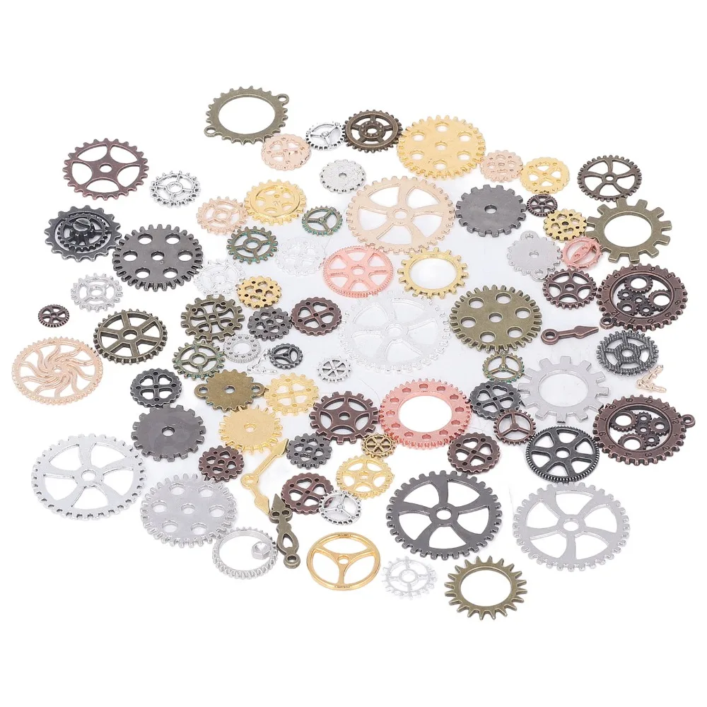 100g Colour Mixture Steampunk Gears Bronze Gold Copper Silver Tone Mixed Alloy Antique Steampunk Gears Punk Gear Pendant
100g Colour Mixture Steampunk Gears Bronze Gold Copper Silver Tone Mixed Alloy Antique Steampunk Gears Punk Gear Pendant