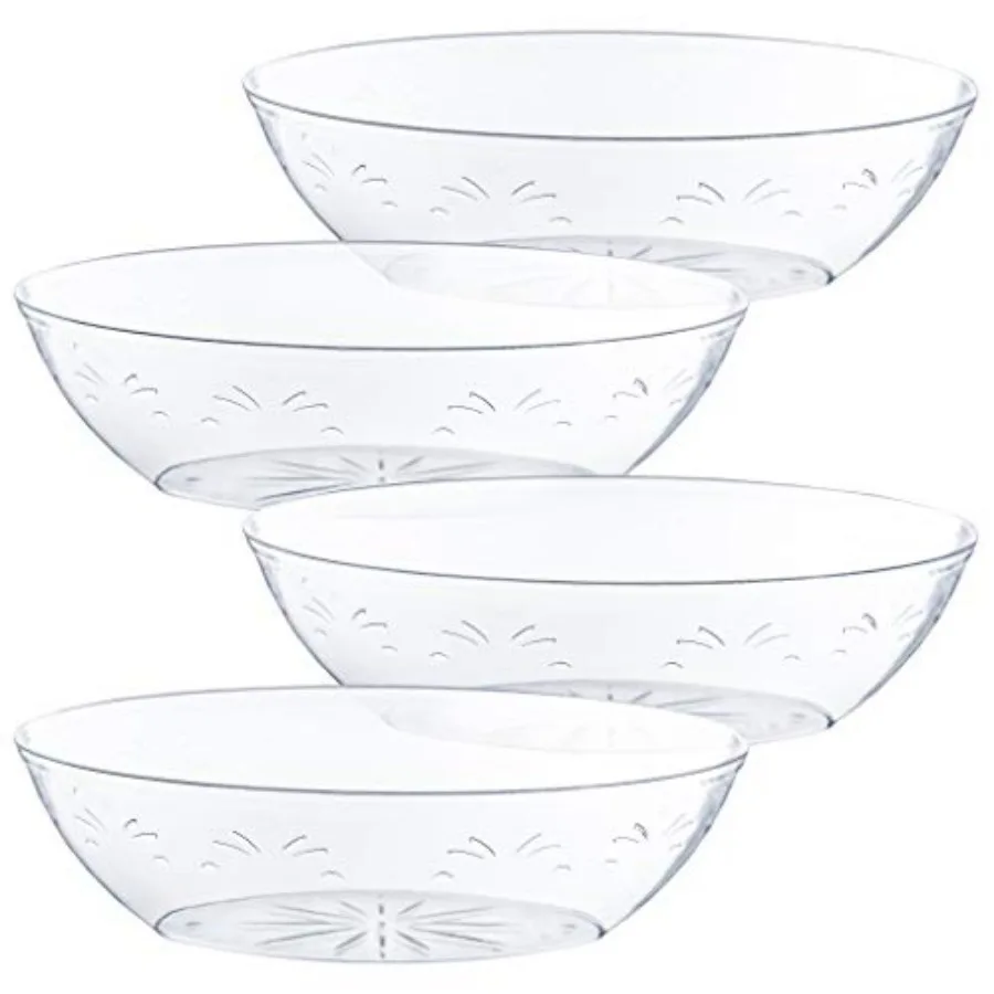 Disposable Oval Serving Bowls, Party Snack or Salad Bowl, 64-Ounce, Plastic Crystal Clear Pack of 4
Disposable Oval Serving Bowls, Party Snack or Salad Bowl, 64-Ounce, Plastic Crystal Clear Pack of 4