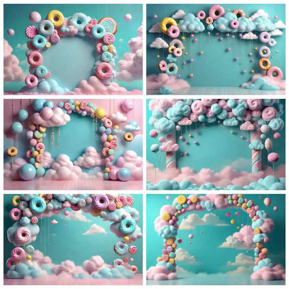 MOON.QG Fairy One Birthday 1 Year Doughnut Clouds Backdrop Baby Candyland Candy Bar Party Background Children Photography Props
MOON.QG Fairy One Birthday 1 Year Doughnut Clouds Backdrop Baby Candyland Candy Bar Party Background Children Photography Props