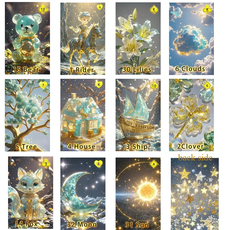 Flowing Light Lenormand Cards 42 PVC Plastic Matt Waterproof Renowned Deck Witch Astrology Oracle Predicting Future Board Game
Flowing Light Lenormand Cards 42 PVC Plastic Matt Waterproof Renowned Deck Witch Astrology Oracle Predicting Future Board Game